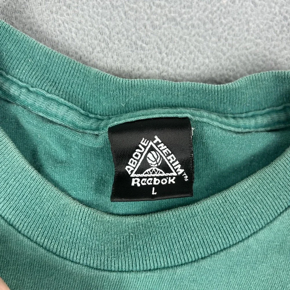 Vintage Reebok‎ Above The Rim Shirt Mens Large Green Basketball Graphic 90s Tee